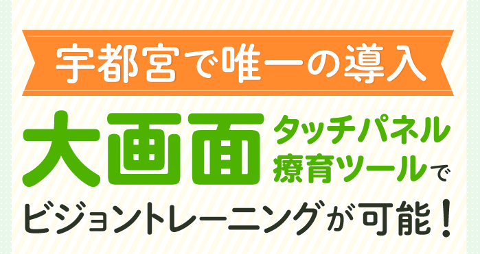 宇都宮で唯一の導入、大画面タッチパネル療育ツールでビジョントレーニングが可能